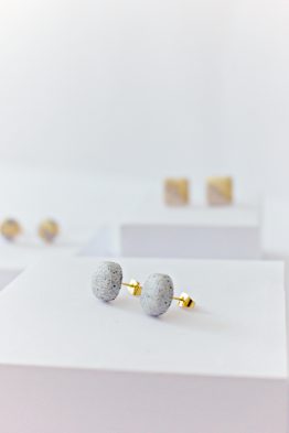 Granite Round Stud Earrings