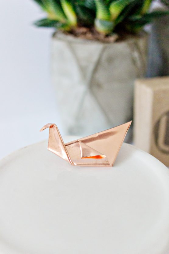 Origami Copper Brooch