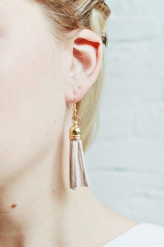 Tassel Earrings - Light Brown