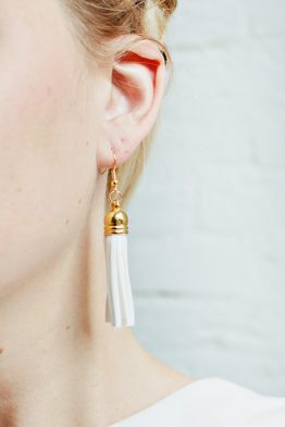 Tassel Earrings - White