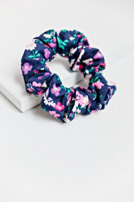 Hair Scrunchie - Floral Blue